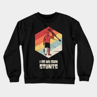 Stunts - Get Well Gift Fractured Broken Knee Cap Crewneck Sweatshirt